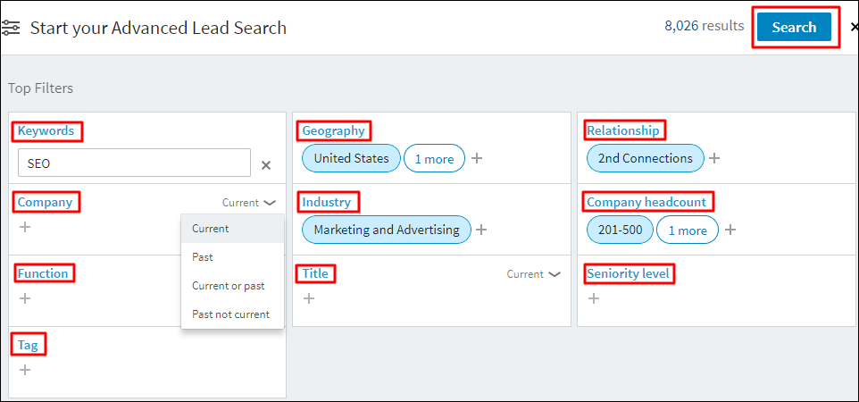 Using Lead Builder For Filtering