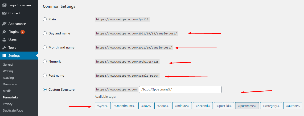 URL structure