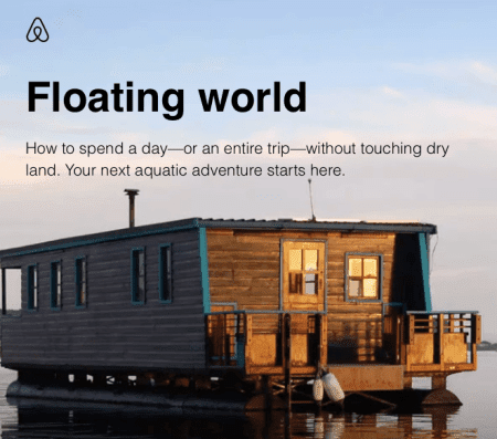 Airbnb's floating world campaign