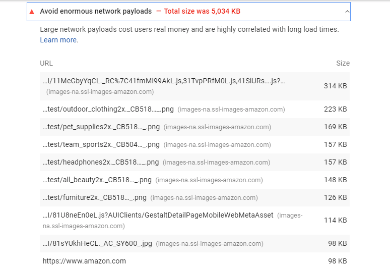 Avoid Enormous Network Payloads