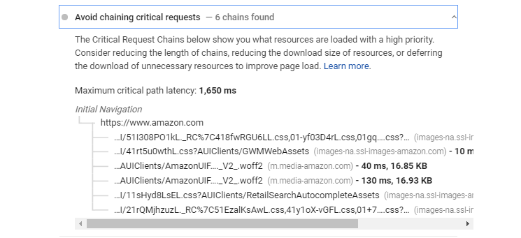 Avoid Chaining Critical Requests
