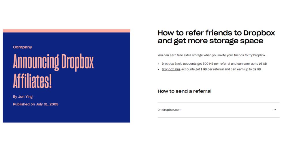 Dropbox affiliate program