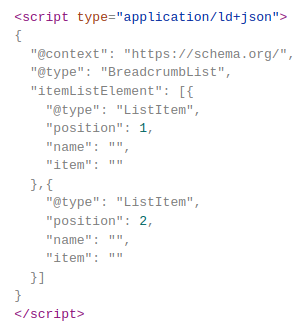 Breadcrumb schema