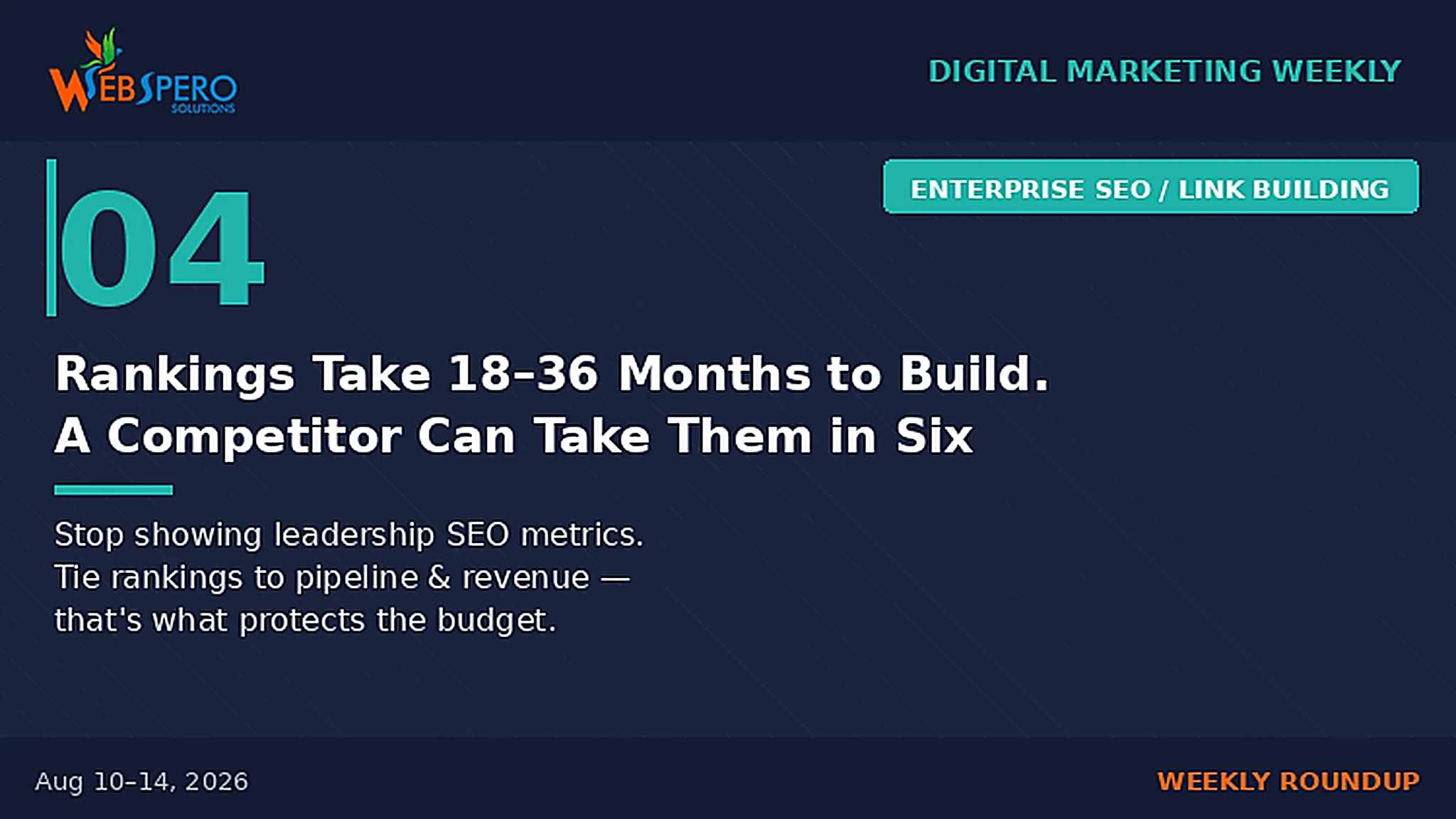 Rankings Take 18-36 Months to Build. A Competitor Can Take Them in Six